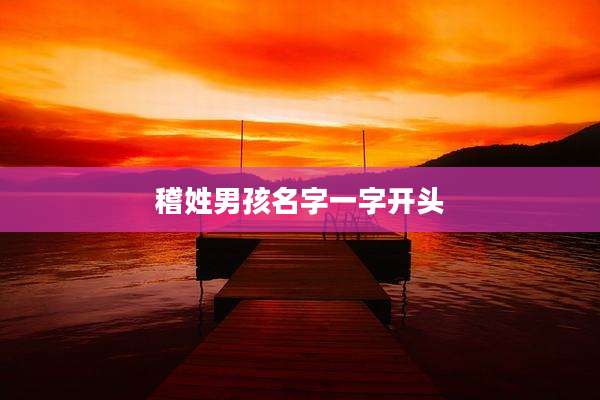 稽姓男孩名字一字开头