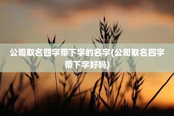 公司取名四字带下字的名字(公司取名四字带下字好吗)