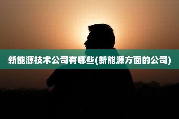 新能源技术公司有哪些(新能源方面的公司)