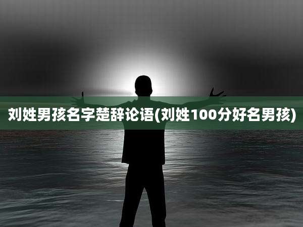 刘姓男孩名字楚辞论语(刘姓100分好名男孩)
