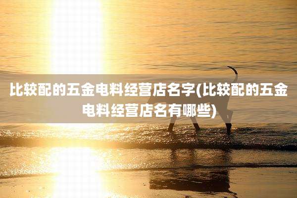 比较配的五金电料经营店名字(比较配的五金电料经营店名有哪些)