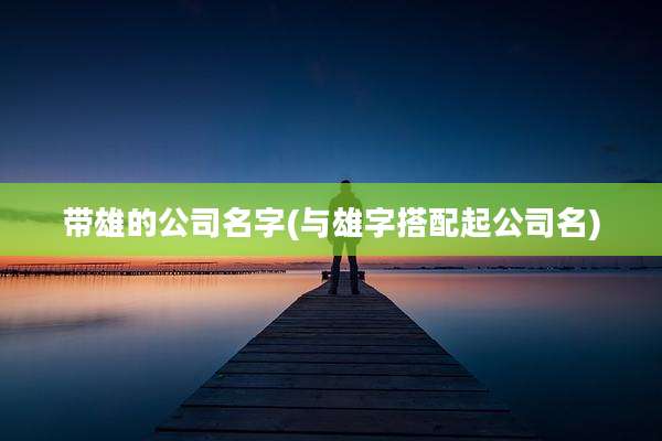 带雄的公司名字(与雄字搭配起公司名)