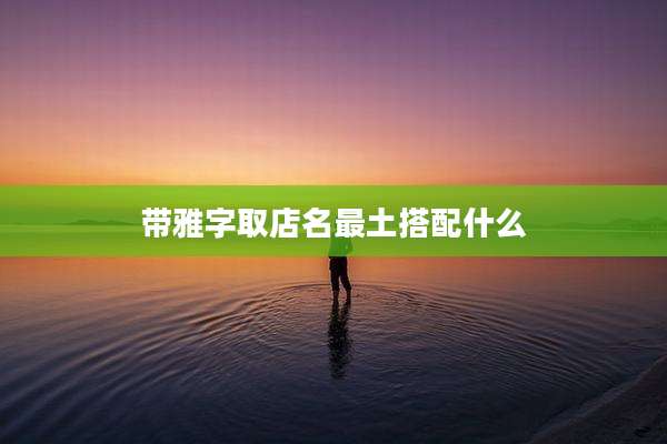 带雅字取店名最土搭配什么