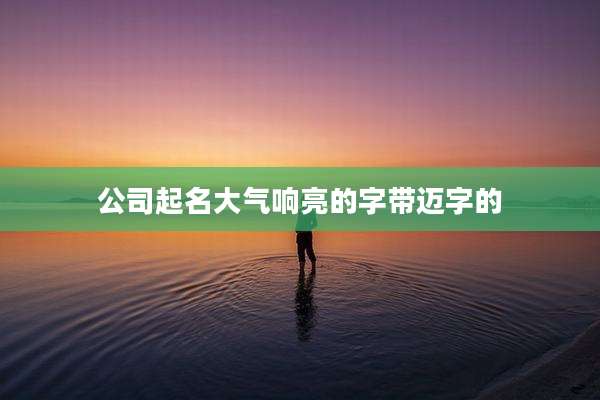 公司起名大气响亮的字带迈字的