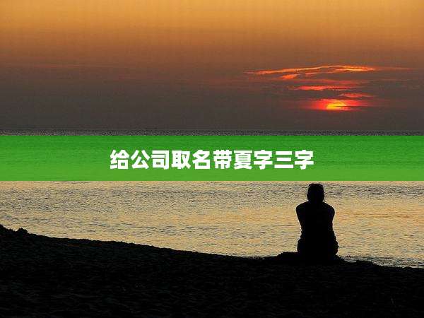 给公司取名带夏字三字