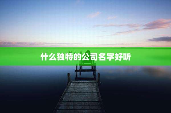 什么独特的公司名字好听