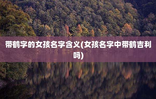 带鹤字的女孩名字含义(女孩名字中带鹤吉利吗)