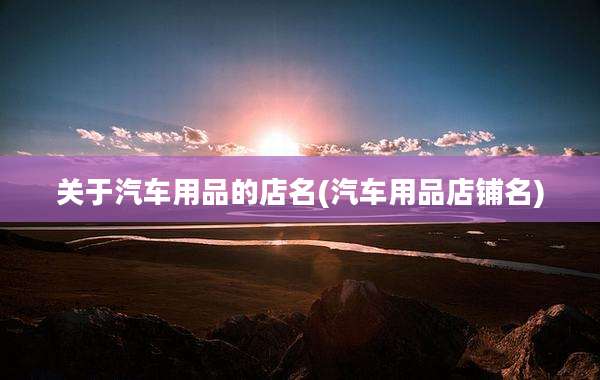 关于汽车用品的店名(汽车用品店铺名)