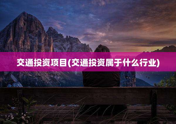 交通投资项目(交通投资属于什么行业)