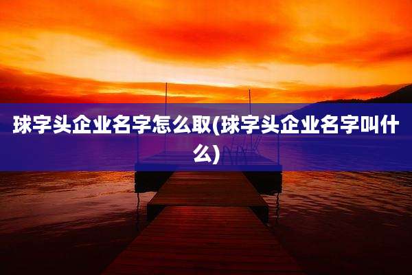 球字头企业名字怎么取(球字头企业名字叫什么)