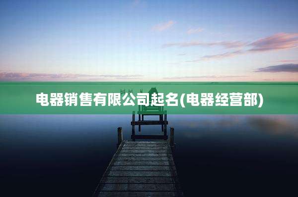 电器销售有限公司起名(电器经营部)