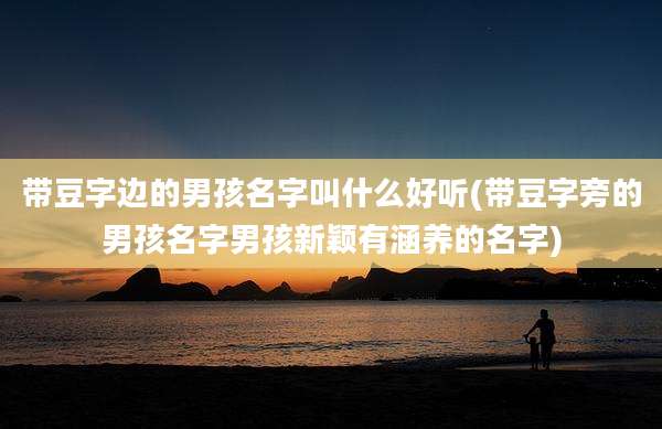 带豆字边的男孩名字叫什么好听(带豆字旁的男孩名字男孩新颖有涵养的名字)