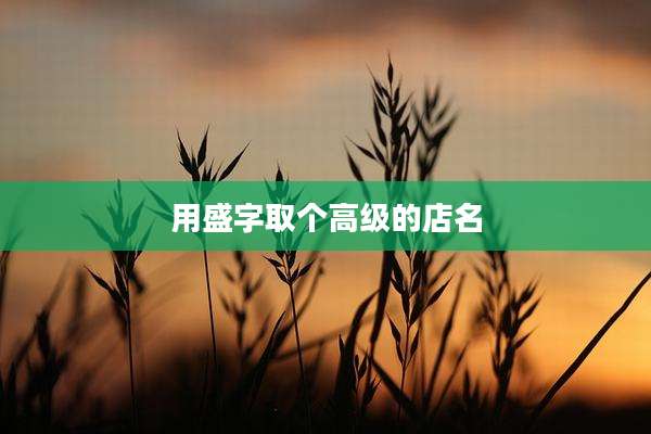 用盛字取个高级的店名