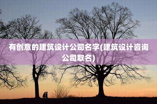 有创意的建筑设计公司名字(建筑设计咨询公司取名)