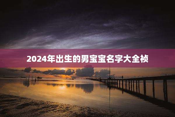 2024年出生的男宝宝名字大全祯