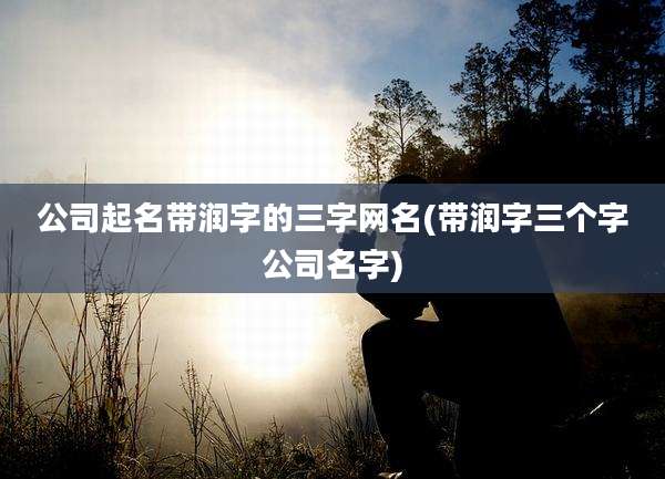 公司起名带润字的三字网名(带润字三个字公司名字)