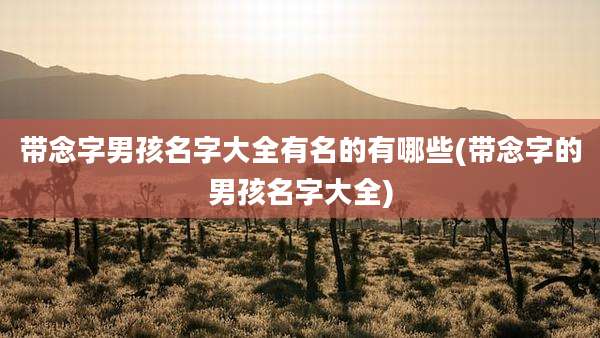 带念字男孩名字大全有名的有哪些(带念字的男孩名字大全)