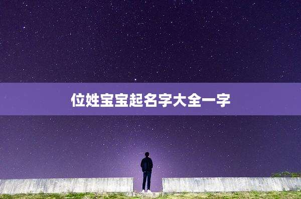 位姓宝宝起名字大全一字