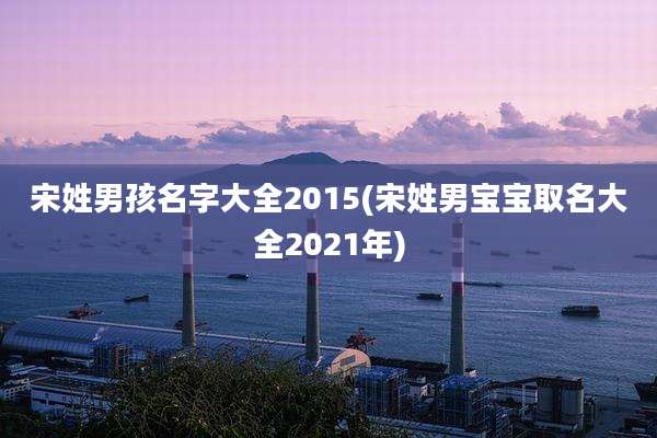 宋姓男孩名字大全2015(宋姓男宝宝取名大全2021年)