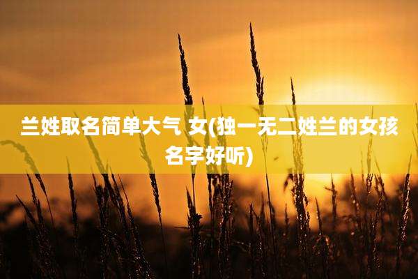 兰姓取名简单大气 女(独一无二姓兰的女孩名字好听)