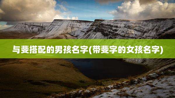 与斐搭配的男孩名字(带斐字的女孩名字)
