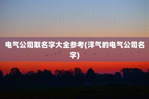 电气公司取名字大全参考(洋气的电气公司名字)