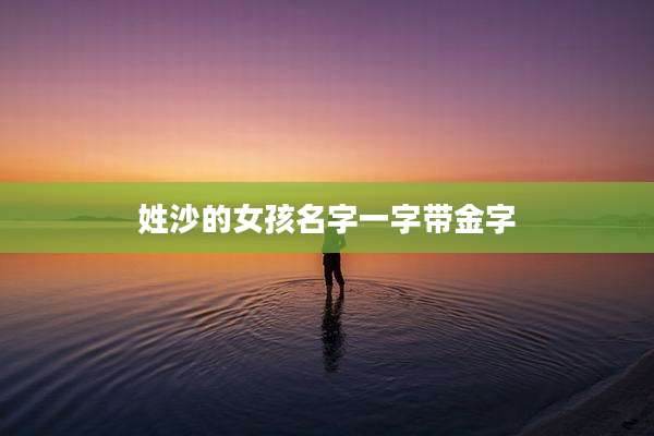 姓沙的女孩名字一字带金字
