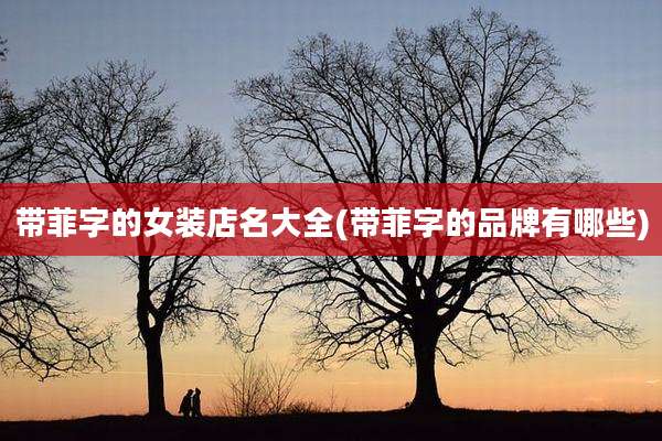 带菲字的女装店名大全(带菲字的品牌有哪些)