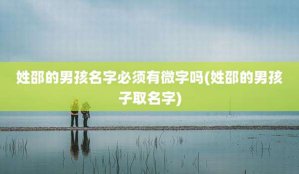 姓邵的男孩名字必须有微字吗(姓邵的男孩子取名字)