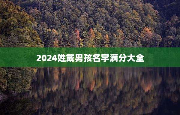 2024姓戴男孩名字满分大全
