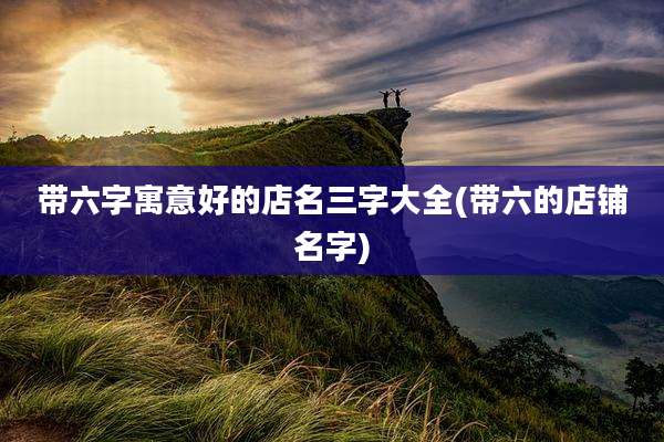 带六字寓意好的店名三字大全(带六的店铺名字)