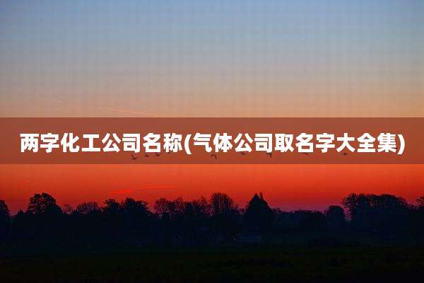 两字化工公司名称(气体公司取名字大全集)