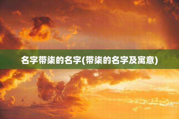 名字带柒的名字(带柒的名字及寓意)