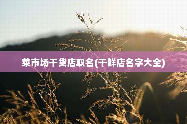 菜市场干货店取名(干鲜店名字大全)