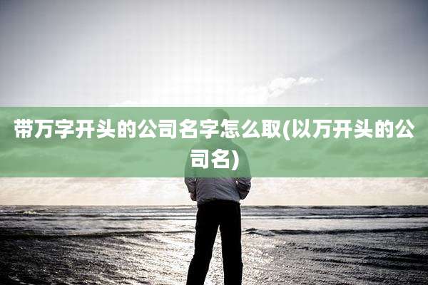 带万字开头的公司名字怎么取(以万开头的公司名)