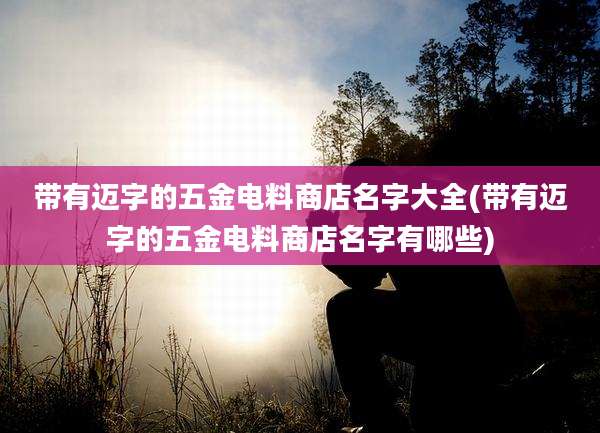 带有迈字的五金电料商店名字大全(带有迈字的五金电料商店名字有哪些)