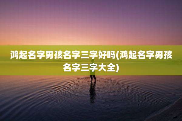 鸿起名字男孩名字三字好吗(鸿起名字男孩名字三字大全)