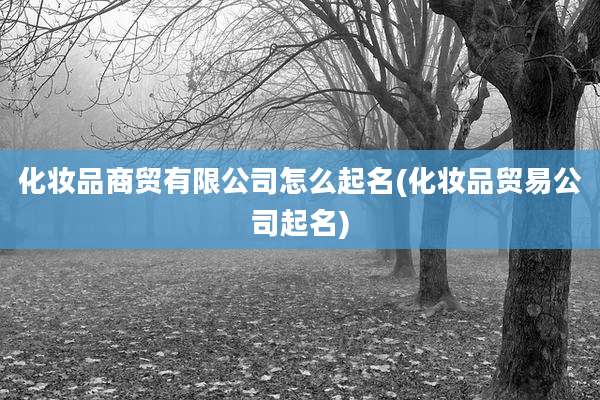 化妆品商贸有限公司怎么起名(化妆品贸易公司起名)