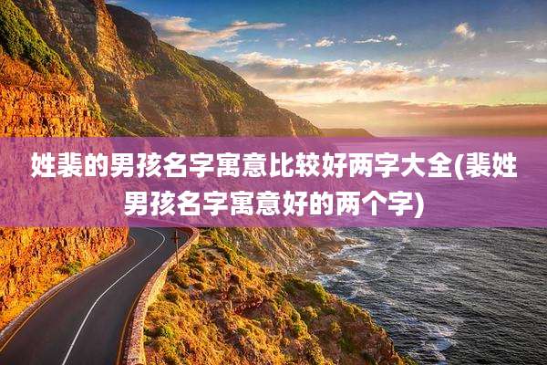 姓裴的男孩名字寓意比较好两字大全(裴姓男孩名字寓意好的两个字)