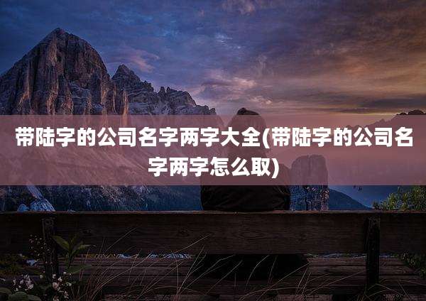 带陆字的公司名字两字大全(带陆字的公司名字两字怎么取)