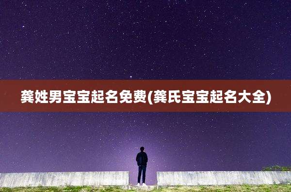 龚姓男宝宝起名免费(龚氏宝宝起名大全)