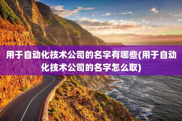 用于自动化技术公司的名字有哪些(用于自动化技术公司的名字怎么取)