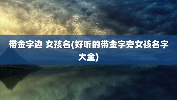 带金字边 女孩名(好听的带金字旁女孩名字大全)