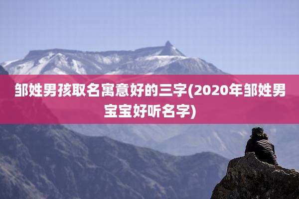邹姓男孩取名寓意好的三字(2020年邹姓男宝宝好听名字)