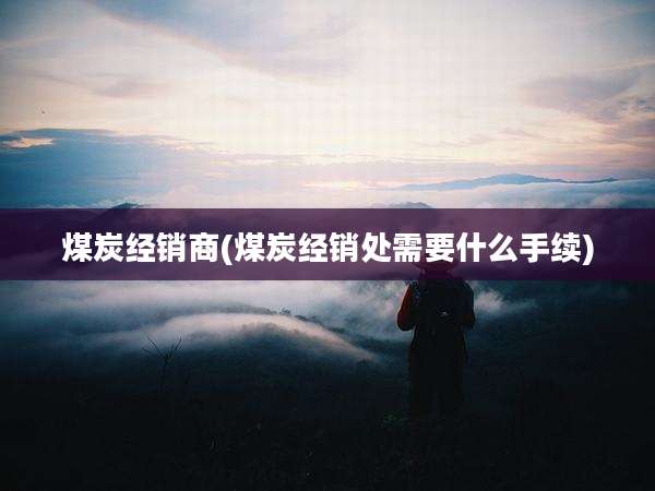 煤炭经销商(煤炭经销处需要什么手续)