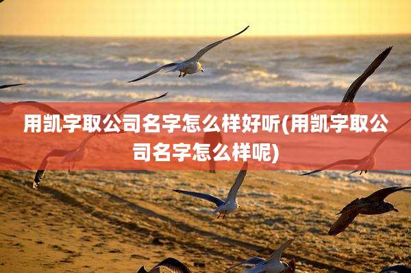 用凯字取公司名字怎么样好听(用凯字取公司名字怎么样呢)