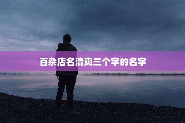 百杂店名清爽三个字的名字