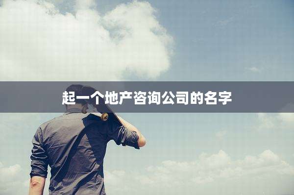 起一个地产咨询公司的名字