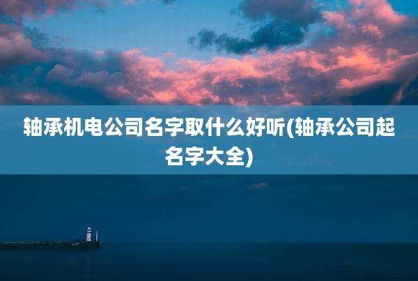 轴承机电公司名字取什么好听(轴承公司起名字大全)