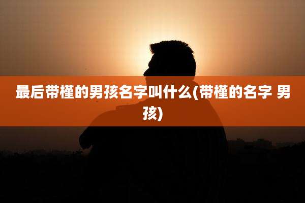 最后带槿的男孩名字叫什么(带槿的名字 男孩)